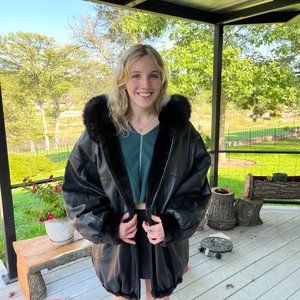 Reversible Mink Coat with Fox Hood